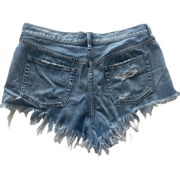 We The Free People Denim Shorts Womens 31 Distressed Daisy Dukes Concert Country - Picture 2 of 11